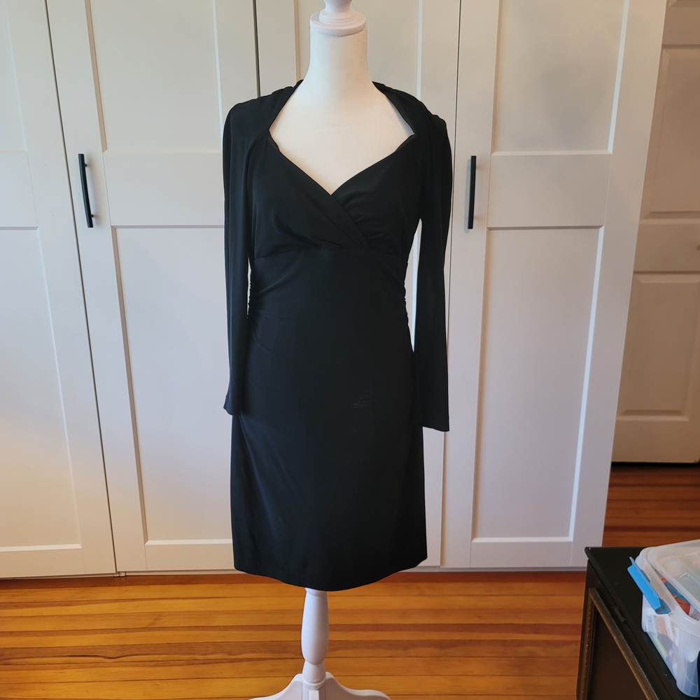 Anne Klein Black Cocktail Dress Sweetheart Neckline